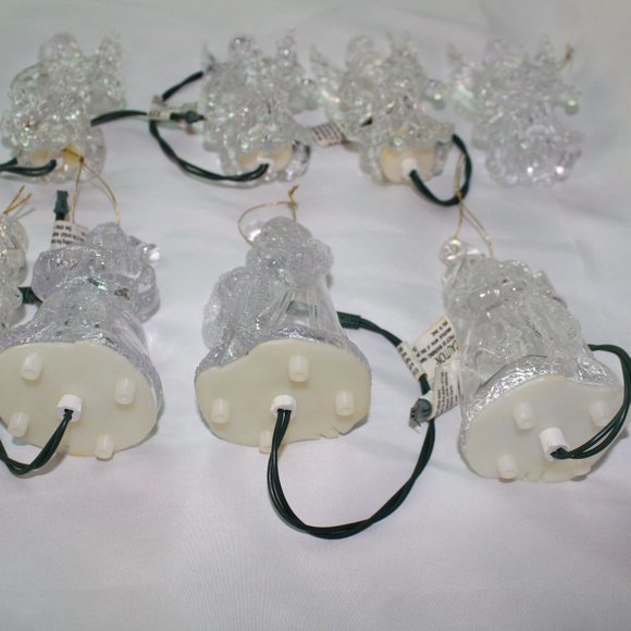 12 Vintage Acrylic One Light Ornaments Pig Tail Light up Tree Ornaments - Picture 10 of 11